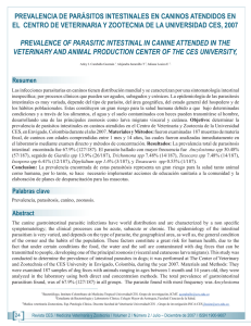 prevalencia de parásitos intestinales en caninos atendidos en el