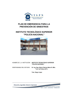 Plan de Emergencia - Instituto Tecnológico Superior "Policía Nacional"