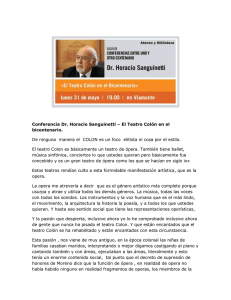El Teatro Colón en el Bicentenario | Dr. Horacio Sanguinetti
