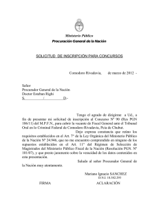 Ministerio Público SOLICITUD DE INSCRIPCIÓN PARA