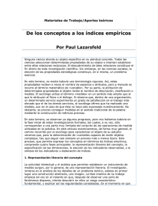 Lazarsfeld – De los conceptos a los índices empíricos