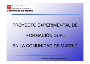 proyecto experimental de formación dual en la comunidad de madrid
