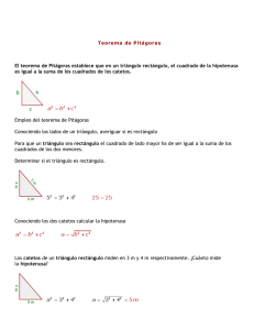 El teorema de Pitágoras establece que en un triángulo rectángulo
