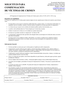 solicitud para compensación de víctimas de crimen