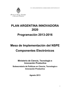 PLAN ARGENTINA INNOVADORA 2020 Programación 2013