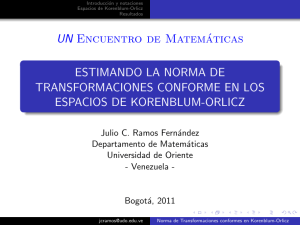 UN Encuentro de Matemáticas 2011. - Postgrado de Matemática -UDO