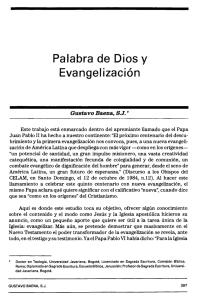 Palabra de Dios y Eva ngel ización