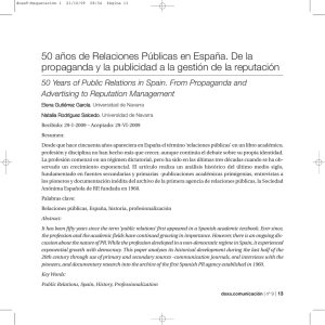 50 Years of Public Relations in Spain. From
