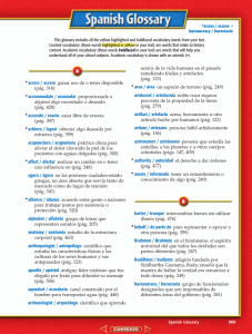 Spanish Glossary