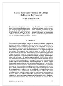 Razón, naturaleza y técnica en Ortega y la Escuela de