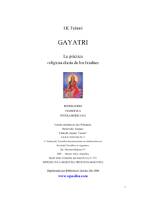 GAYATRI - La práctica religiosa diaria de los hindúes