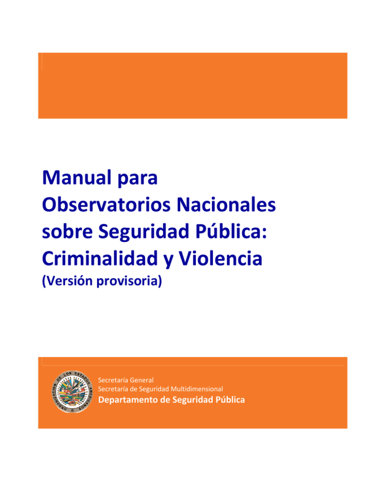 Manual Para Observatorios Nacionales Sobre Seguridad Pública