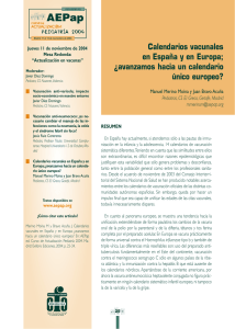 Calendarios vacunales en España y en Europa
