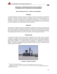 an&aacute;lisis de la vibraci&oacute;n de una losa de concreto ocasionada