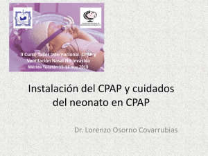 Instalación y cuidados del CPAP burbuja