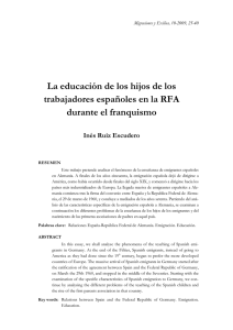 La educación de los hijos de los trabajadores españoles en