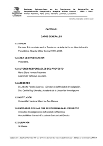 CAPITULO I DATOS GENERALES 1.1. TITULO Factores