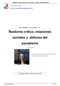 Realismo crítico, relaciones sociales y defensa del