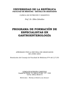 Gastroenterología - Escuela de Graduados