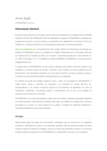 Aviso legal - Colegio Oficial de Farmaceuticos de Granada