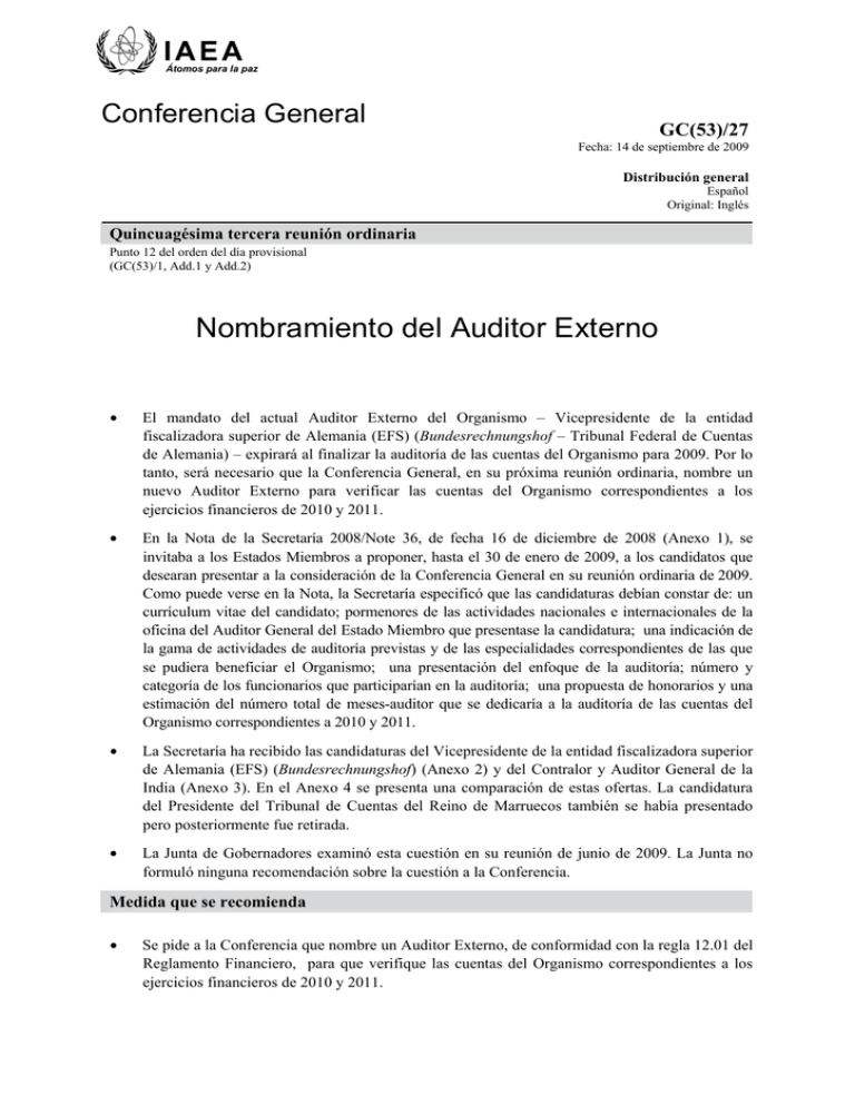 Nombramiento Del Auditor Externo