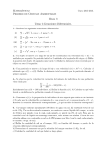 Matemáticas Primero de Ciencias Ambientales Hoja 8 Tema 4