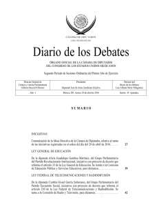 Diario de los Debates - Dirección General de Crónica Parlamentaria