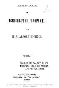 Manual de agricultura tropical - Actividad Cultural del Banco de la