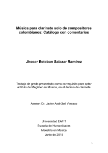 Música para clarinete solo de compositores colombianos: Catálogo