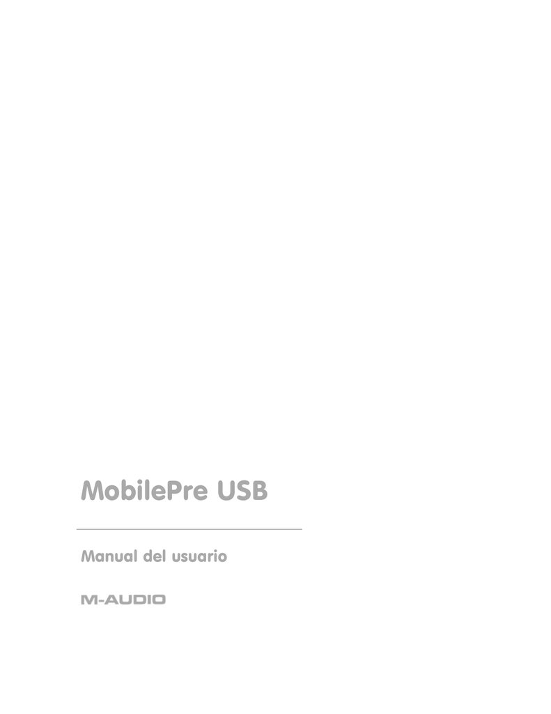 MobilePre USB Guia de Inicio Rapido