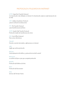 PROTOCOLOS UTILIZADOS EN INETRNET