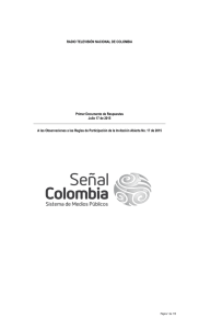 RADIO TELEVISIÓN NACIONAL DE COLOMBIA Primer Documento