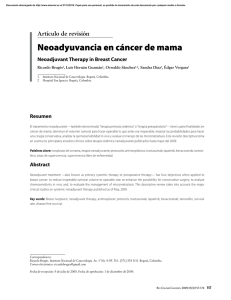 Neoadyuvancia en cáncer de mama
