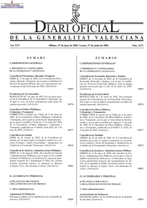 26 d`abril de 2002 de la Conselleria de Sanitat