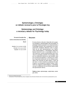 Epistemología y Ontología: un debate necesario para la Psicología