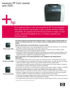 Impresora HP Color LaserJet serie 2550