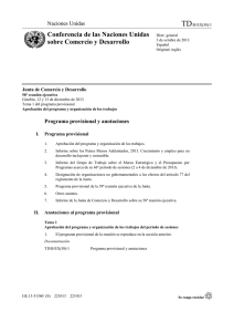Programa provisional y anotaciones