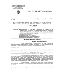Boletín Informativo nro. 10/12 - Ministerio de Seguridad Provincia de
