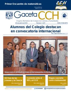 Gaceta CCH 1427 - Colegio de Ciencias y Humanidades