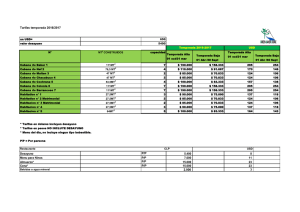 Tarifas temporada 2016/2017 Desayuno P/P 5.400 8 Menu para