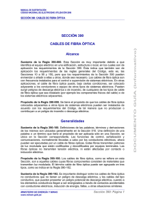 SECCIÓN 390 CABLES DE FIBRA ÓPTICA Alcance Generalidades