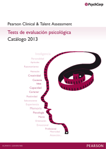Tests de evaluación psicológica Catálogo 2013