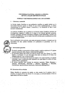 Normas de Publicación - Universidad Nacional Agraria La Molina
