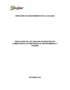 Resultados de los análisis de muestras de combustibles