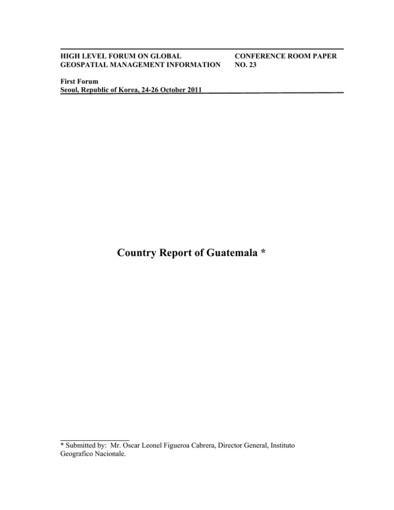 Country Report of Guatemala