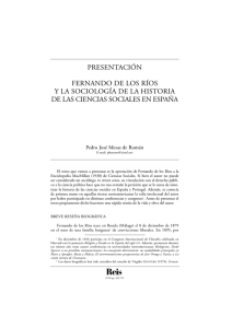 Fernando de los Ríos y la Sociología de la Historia de las Ciencias