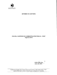 016 Informe Final ESAP - Contraloría General de la República