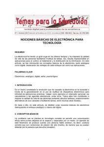 NOCIONES BÁSICAS DE ELECTRÓNICA PARA TECNOLOGÍA