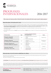 PROGRAMAS INTERNACIONALES 2016-2017
