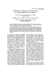 Aislamiento, selection y caracterización de hongos ligninolíticos